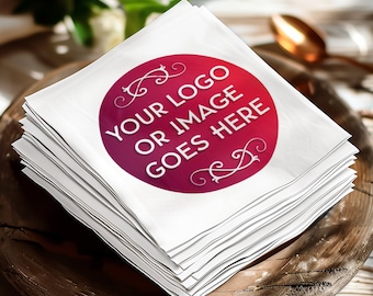 Servilletas personalizadas con impresión de logotipo o diseño, decoración para fiestas