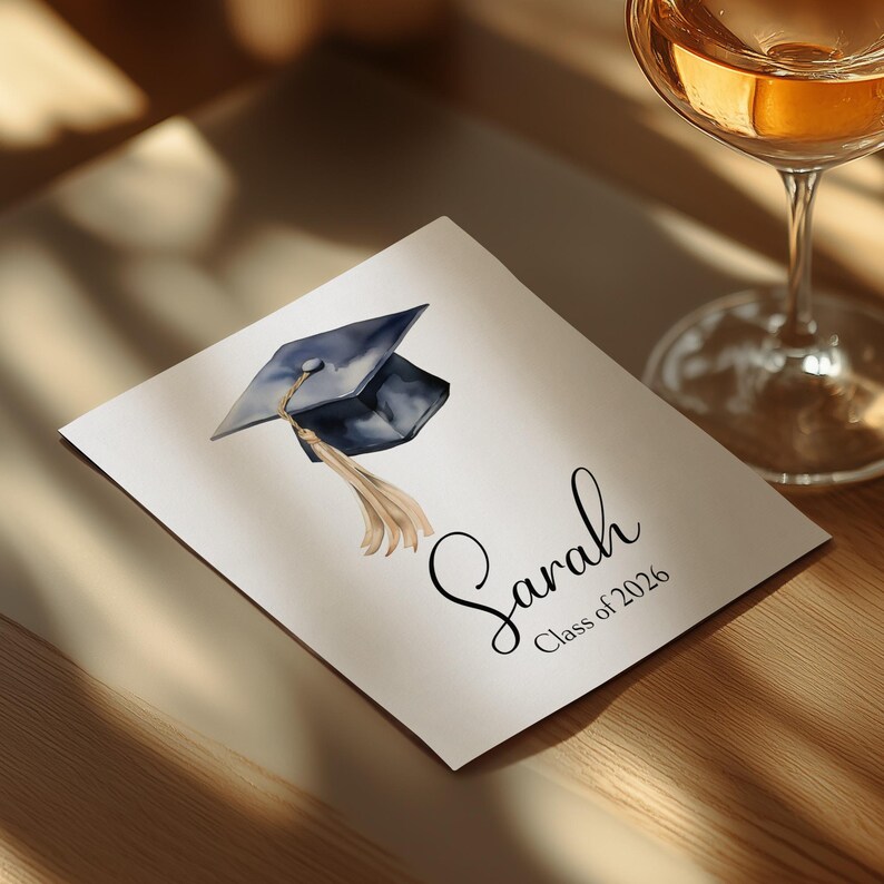 Personalized Graduation Napkins, Class of 2026 Grad Cap Party Decor - Etsy