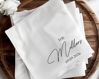 Tovaglioli da matrimonio personalizzati: monogramma personalizzato, decorazioni eleganti