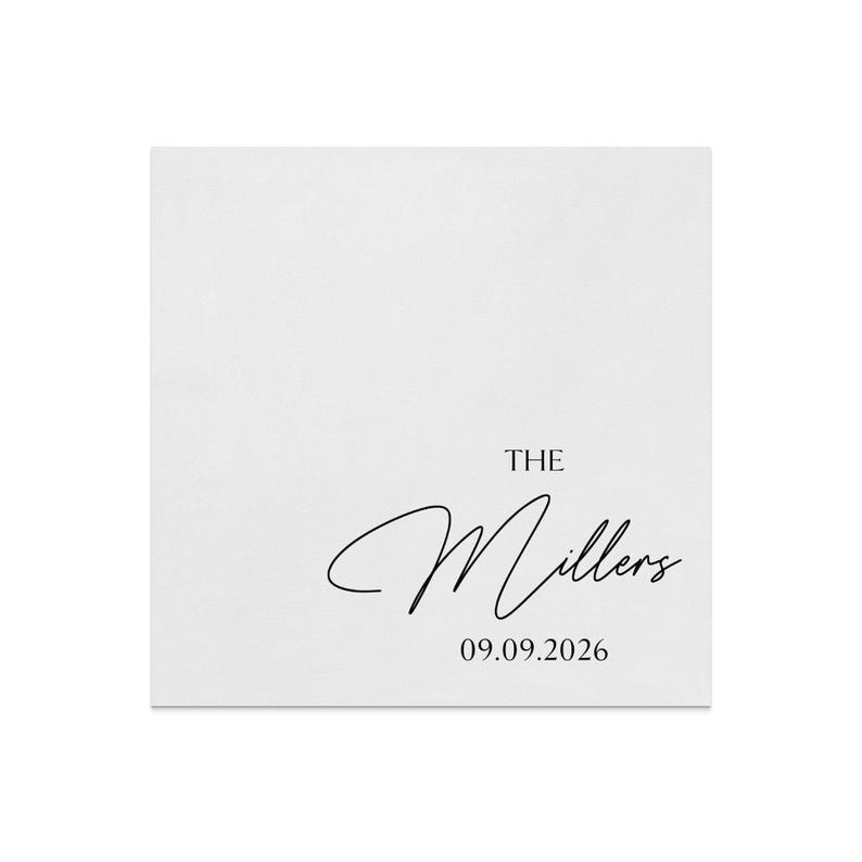 Custom Wedding Napkins, Personalized Party Napkins, Elegant Event Napkins, Customized Wedding Decor, Special Date Napkins, Wedding Favors