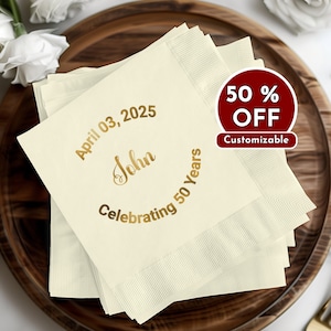 Tovaglioli di compleanno personalizzati, tovaglioli per feste di compleanno personalizzati, decorazioni di compleanno personalizzate, articoli per il compleanno, tovaglioli stampati in lamina