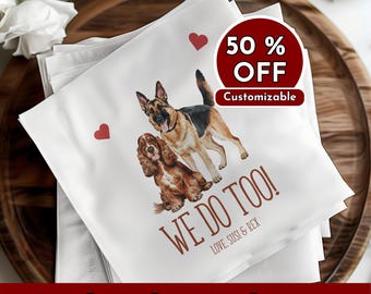 Custom Pet Napkins - Personalized Portrait - Wedding Gifts - Engagement Decor - Cocktail & Luncheon Size
