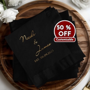 Guardanapos de casamento personalizados, guardanapos personalizados, lembrancinhas de casamento, guardanapos de coquetel e guardanapos de almoço, chá de panela, festa de noivado, carimbo de folha