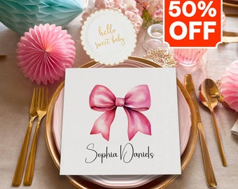 Custom Baby Shower Napkins: Personalized Baby Name, USA Printed, Rush Order Options