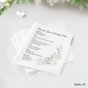 Custom Wedding Napkin, Floral Table Elegant Napkins, Bridal Engagement Personalized Napkin image 2