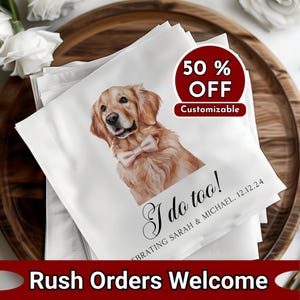 Custom Pet Napkins - Personalized Dog Cat - Wedding Gifts - Engagement Decor - Cocktail & Luncheon Size