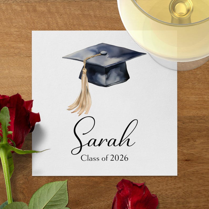 Personalized Graduation Napkins, Class of 2026 Grad Cap Party Decor - Etsy