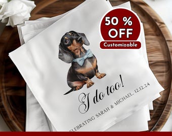 Custom Pet Napkins - Personalized Dog Cat - Wedding Gifts - Engagement Decor - Cocktail & Luncheon Size
