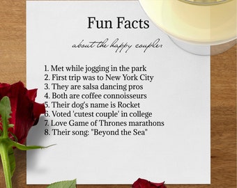 Trivia Personalisierte Servietten, Fun Fact Benutzerdefinierte Servietten - Getränke und Mittagessen für Partys, Hochzeiten oder Geburtstage