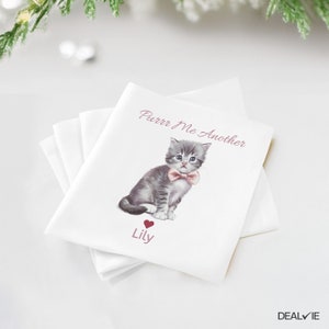 Custom Pet Portrait Napkins, Personalized Dog or Cat Cocktail Napkins, Drinks On Me Wedding Bar Decor, Engagement Party, Rehearsal Dinner image 5