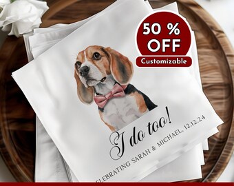 Servietten mit Tierportrait: Personalisiertes Hochzeits- & Verlobungsdekor