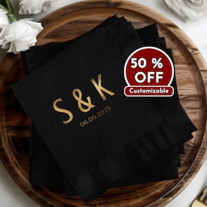 Guardanapos de casamento personalizados, guardanapos personalizados, lembrancinhas de casamento, guardanapos de coquetel e guardanapos de almoço, chá de panela, festa de noivado, carimbo de folha