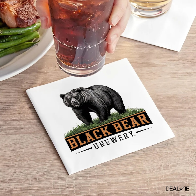 Custom Printed Napkins with Your Logo, Personalized 3 Ply Cocktail or Luncheon Size for Wedding, Birthday, Baby Shower, Corporate Event image 2