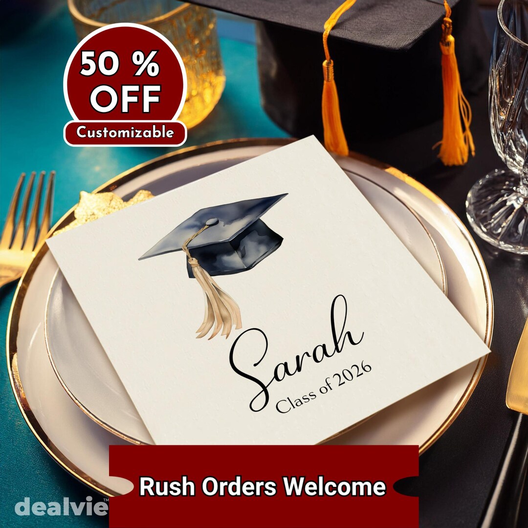 Personalized Graduation Napkins, Class of 2026 Grad Cap Party Decor - Etsy
