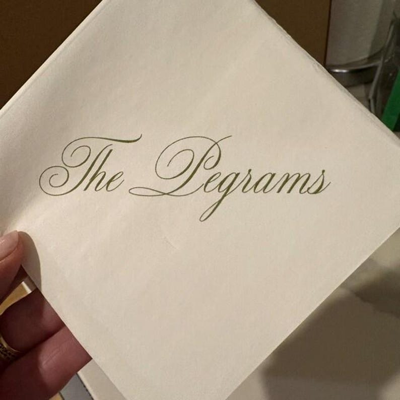 Personalisierte Servietten mit Monogramm (Initialen & Datum), Hochzeitsservietten, Dekoration für die Bar, Brautparty, Verlobung Bild 9