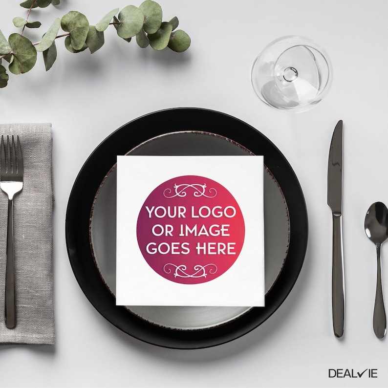 Custom Printed Napkins with Your Logo, Personalized 3 Ply Cocktail or Luncheon Size for Wedding, Birthday, Baby Shower, Corporate Event image 5
