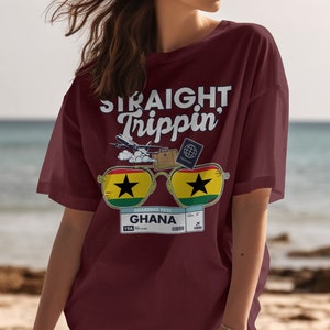 Ghana T-Shirt, Straight Trippin&#39; Travel Sweatshirt, Vacation Hoodie, Ghanaian Flag, Ghana Flag