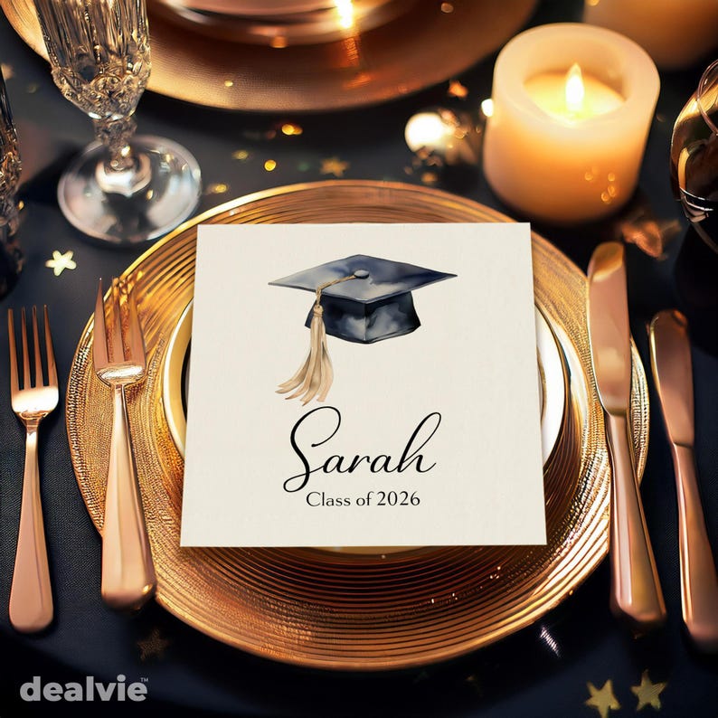 Personalized Graduation Napkins, Class of 2026 Grad Cap Party Decor - Etsy
