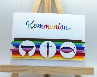 colorful communion card
