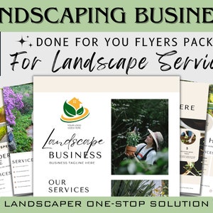 Landscape Services Flyers, Lawn Care Service Flyers, Landscape Canva Editable Template, Landscape Promotion Flyers, Landscape Template Canva
