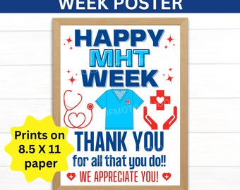 Mental Health Technician Week Printable Poster, Happy MHT Week Sign, MHT Appreciation Week, Behavioral Health Tech, RBT week Recognition