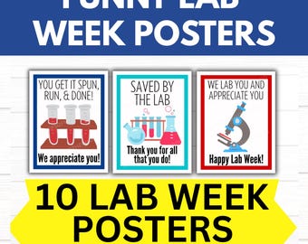 Funny Lab Week Printable Poster Bundle, Medical Laboratory Professionals Week, Lab Professionals Appreciation, Lab Week Gift, Medical Lab