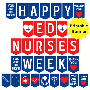 Emergency Nurses Week Printable Banner, ED Nurse Week Sign, Emergency Nurse Appreciation Week, ED Nurses Week, Emergency Room, Nurse Week image 1