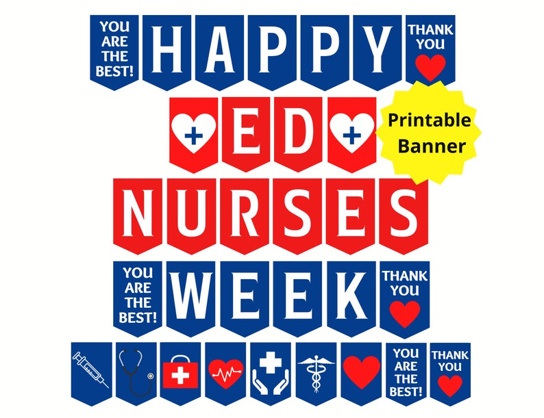 Emergency Nurses Week Printable Banner, ED Nurse Week Sign, Emergency Nurse Appreciation Week, ED Nurses Week, Emergency Room, Nurse Week image 1