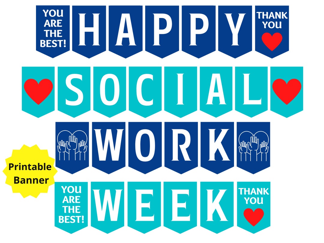 Social Work Week Printable Banner, Happy Social Work Week Sign, Social