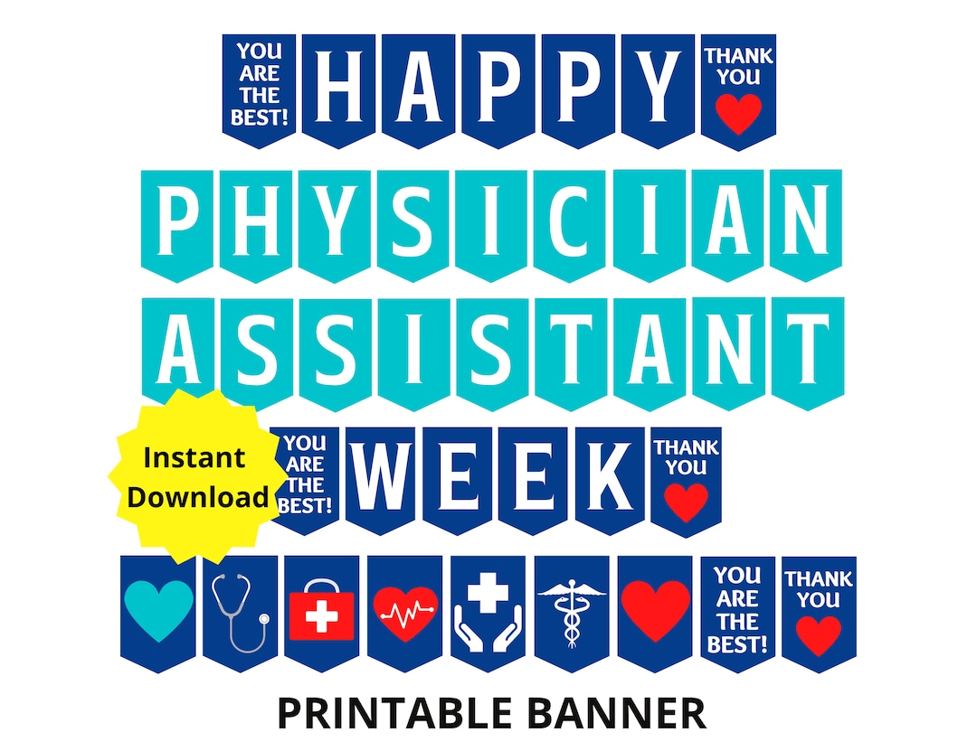 Physician Assistant/physician Associate Week Printable Banner, Happy PA