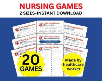 Nursing Games Bundle Nurse Week Nurse Party Games Nursing graduation Medical games Nurse trivia Nurse student Word Search Icebreakers