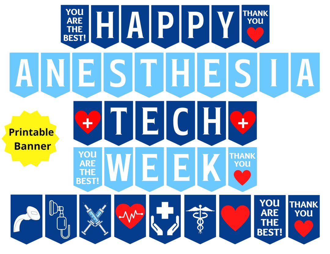 Anesthesia Tech Week Printable Banner, Anesthesia Technician Week Sign