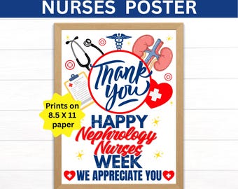 Plakat do druku z okazji Tygodnia Pielęgniarek Nefrologicznych, prezent dla pielęgniarki nefrologicznej, podziękowania dla pielęgniarki, pielęgniarka dializacyjna, prezent dla pielęgniarki nefrologicznej, plakat dla pielęgniarki
