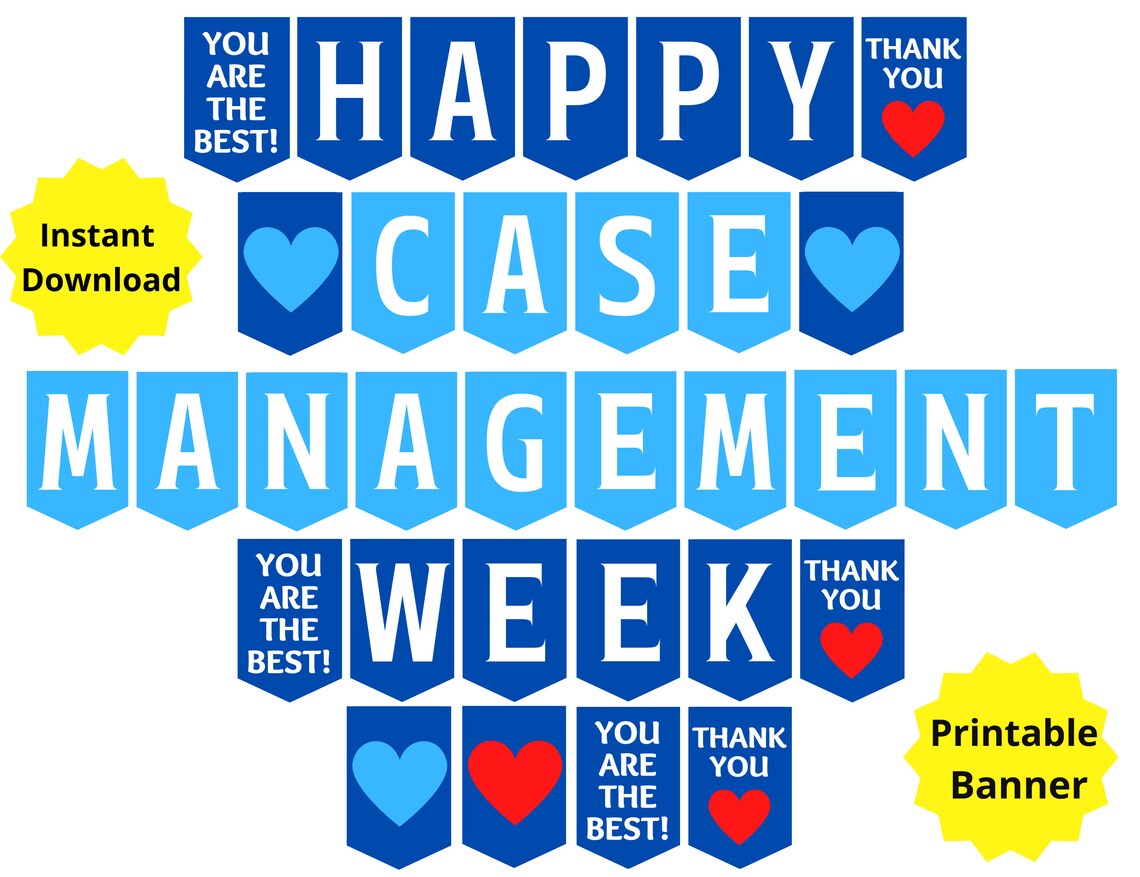 Case Management Week Printable Banner Happy Case Manager Week Etsy