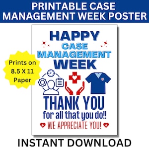 Case Management Week Printable Poster, Happy Case Manager Week Sign, Case Manager Appreciation Week, Medical Banner, Case Manager RN