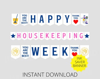Housekeeping Service Week Printable Banner, Housekeeper Week Sign, National Housekeeping Service Week, Housekeeper Staff Appreciation