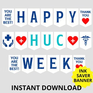 Health Unit Coordinator Week Printable Banner, Happy HUC Week Sign, Health Unit Coordinator Appreciation, Health coordinator Appreciation