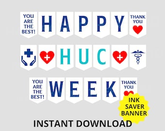 Health Unit Coordinator Week Printable Banner, Happy HUC Week Sign, Health Unit Coordinator Appreciation, Health coordinator Appreciation