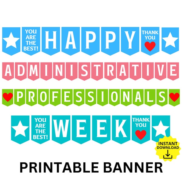 Administrative Professionals Day Printable Banner, Administrative Professionals Sign, Happy Admin Day, Happy Secretaries Day, Admin Day