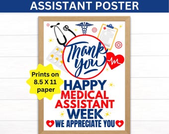 Plakat do druku z okazji Tygodnia Asystenta Medycznego, Znak Tygodnia MA, Prezent dla Asystenta Medycznego, Prezenty z okazji Tygodnia MA z podziękowaniami dla Asystenta Medycznego, Plakat medyczny