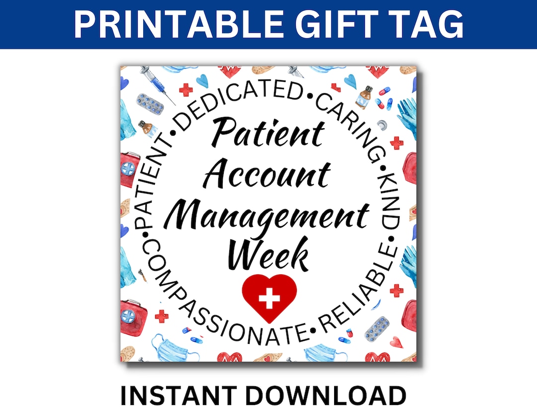 Patient Account Management Week Printable Gift Tag Patient Etsy