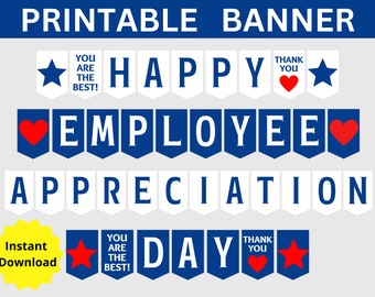 Employee Appreciation Day Printable Banner, Happy Employee Appreciation Day Sign, Employee Appreciation, Employee Recognition, Best Employee