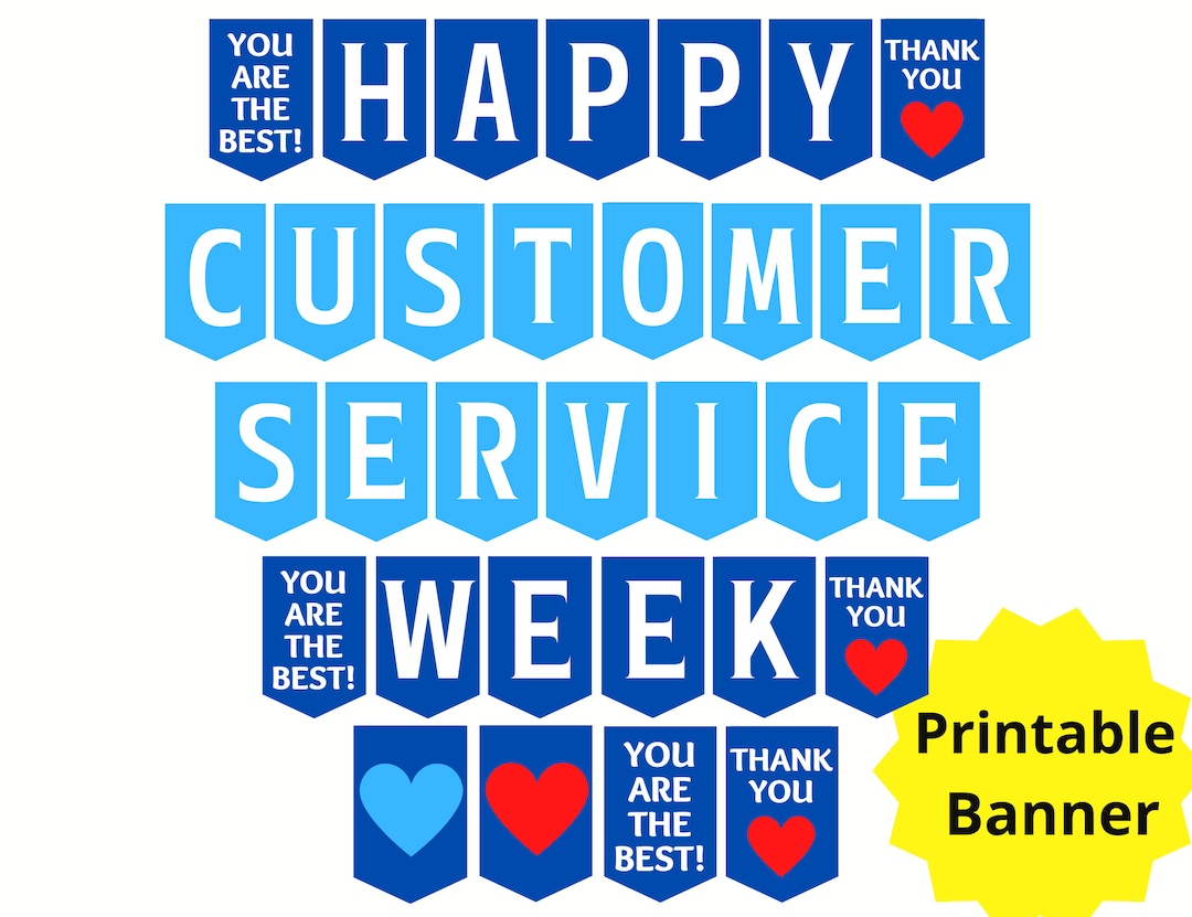 Customer Service Week Printable Banner Customer Service Week Etsy