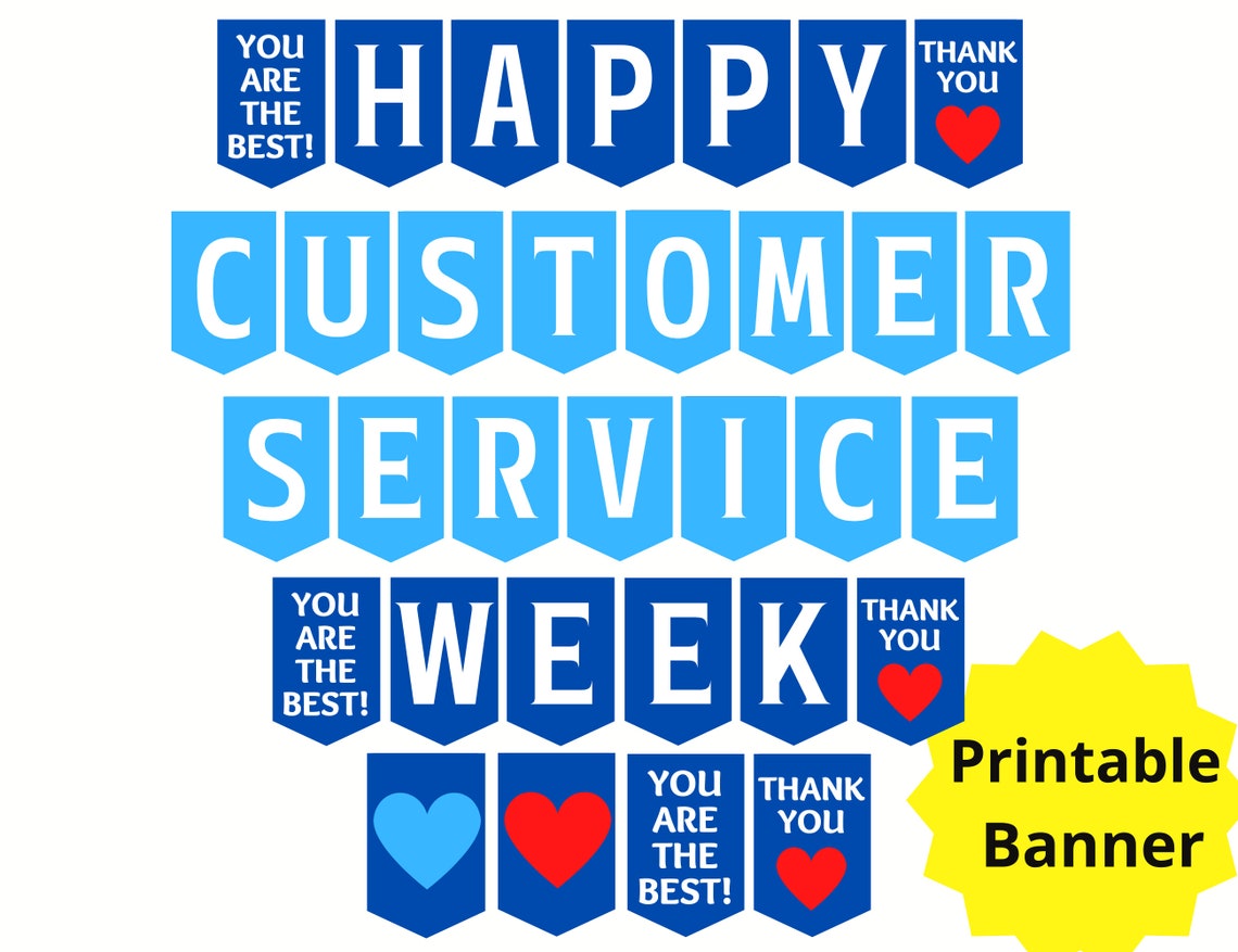 Customer Service Week Printable Banner Customer Service Week Etsy