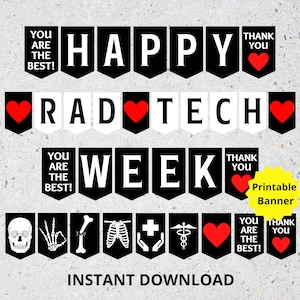 Rad Tech Week druckbares Schild, Banner Radiologie Tech Woche, Rad Tech Wertschätzung Woche, Radiologie Techniker, Röntgen Techniker, Rad Technologie