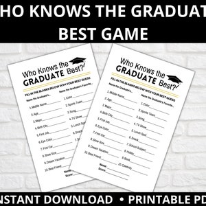 Graduation Party Game Printable, College Graduate, High School Graduation, Graduation Party Ideas, Printable Party Games, Graduation Game