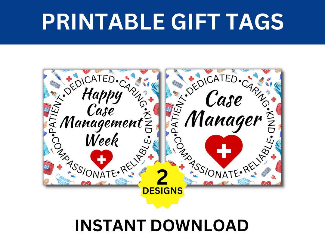 Case Management Week Printable Gift Tags, Happy Case Manager Week Gift
