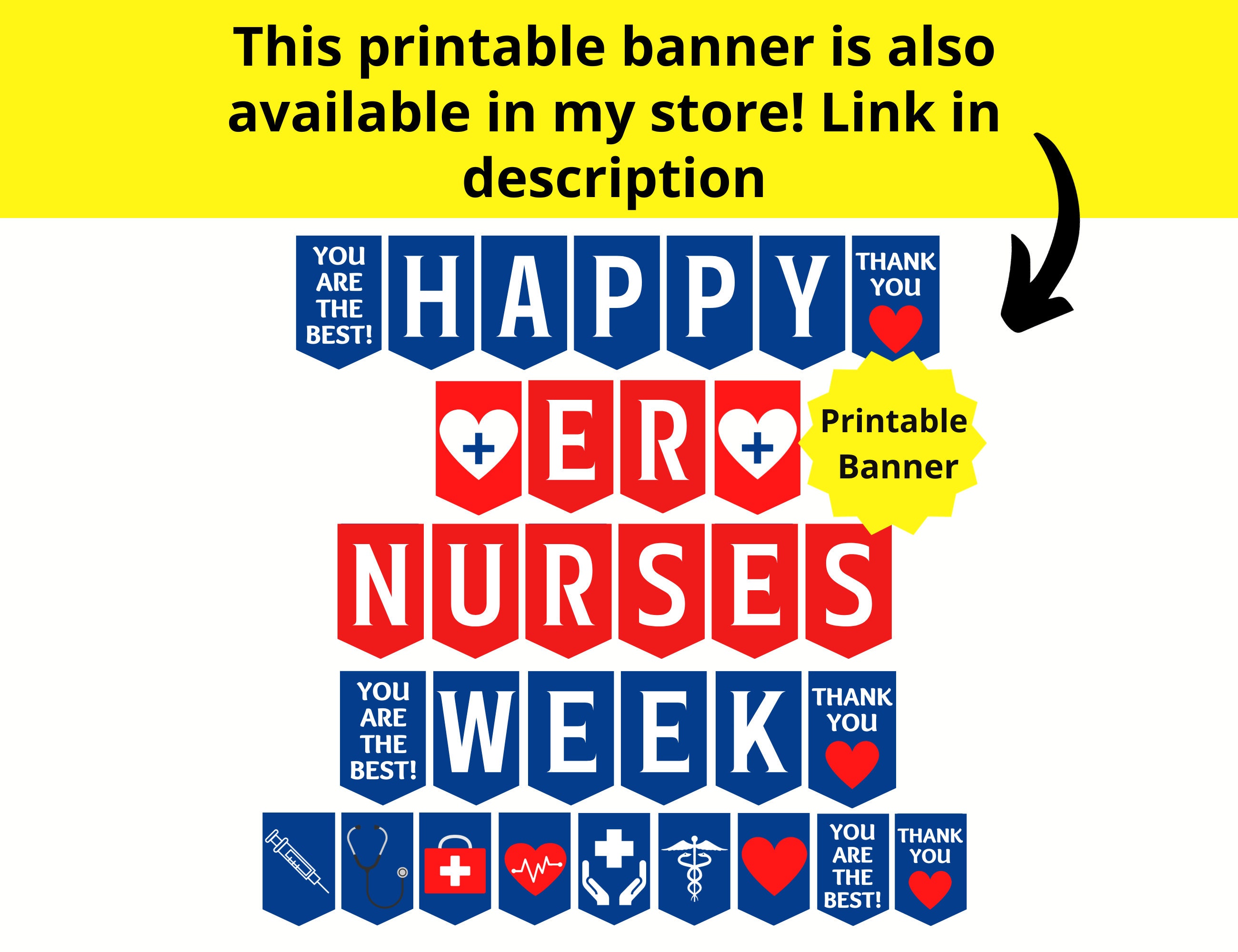 Emergency Nurses Week Printable Poster, ER Nurse Week Sign, Emergency ...