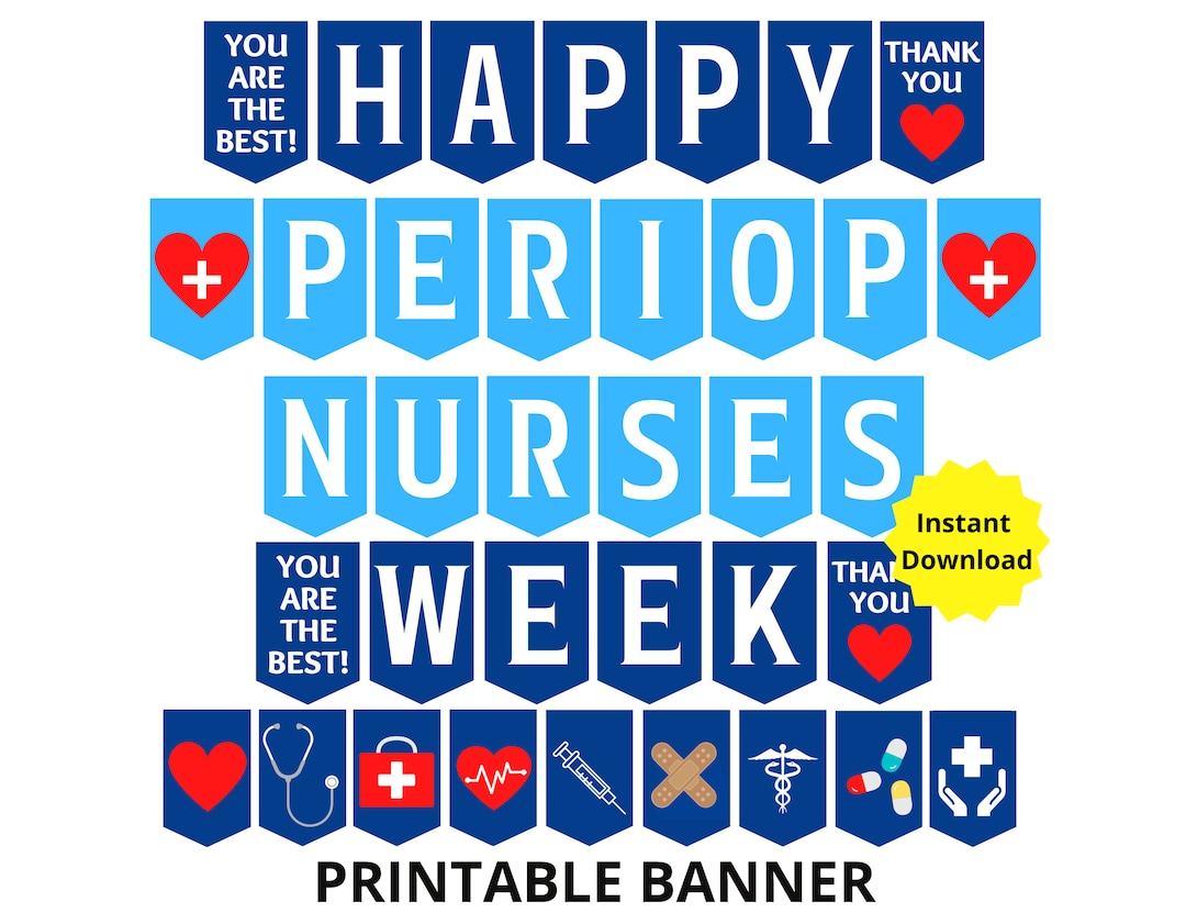 Perioperative Nurses Week Printable Banner, Periop Nurse Week Sign