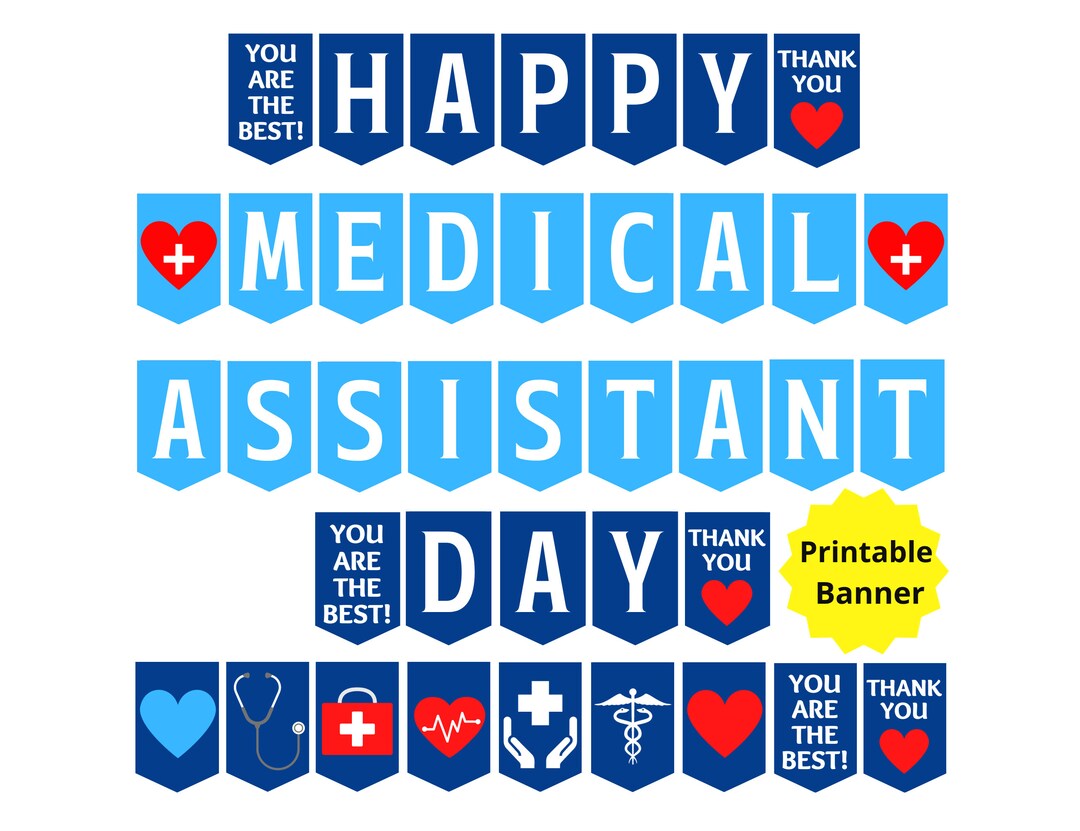 Medical Assistant Day Printable Banner, Happy MA Day Banner, Medical